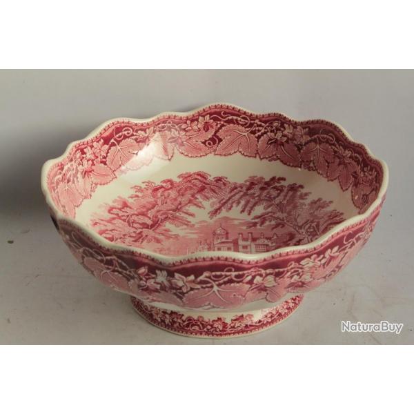 Saladier pied Terre de fer MASON'S Vista pink England Footed salad bowl