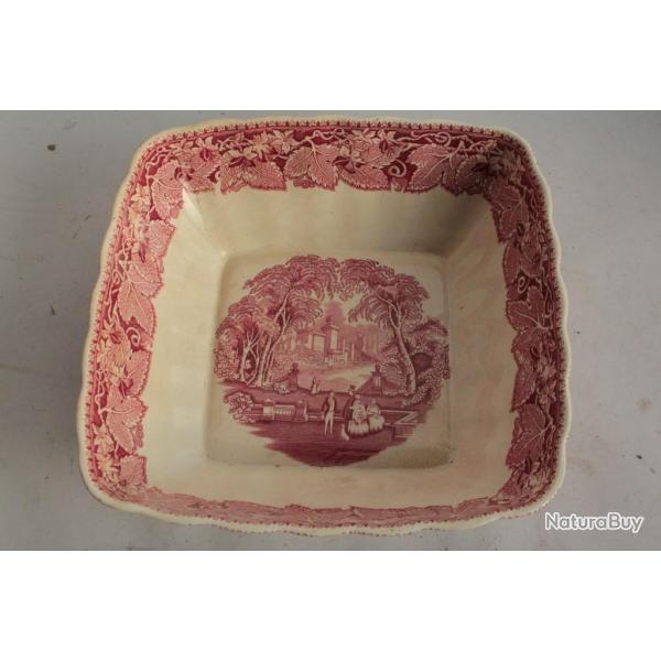 Saladier carr Terre de fer MASON'S Vista pink England Dish