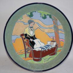 Assiette faïence émaillée Amphora Tchécoslovaquie