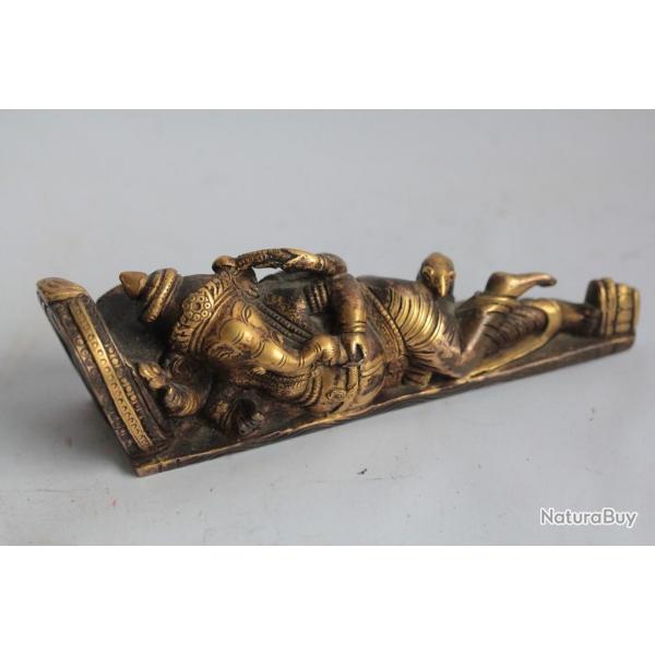 Ancien bronze Ganesh allong divinit indienne Npal