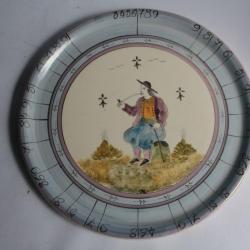 Grand plat faïence Kaillaudier Breton Bretagne