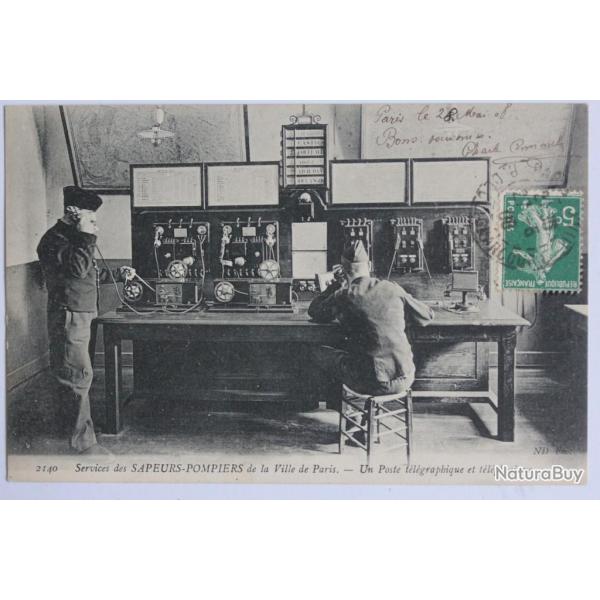 CPA Sapeurs-Pompiers Paris poste tlgraphique et tlphonique