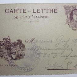 CPA carte lettre de l'espérance obl hôpital Le médecin chef 1916