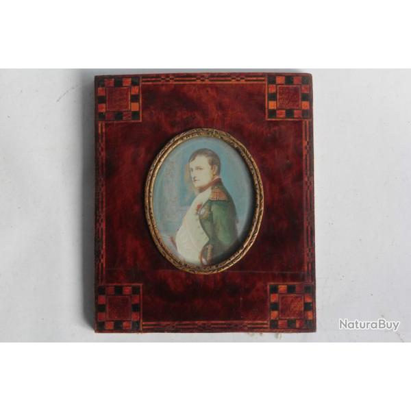 Ancienne Peinture miniature portrait Napolon