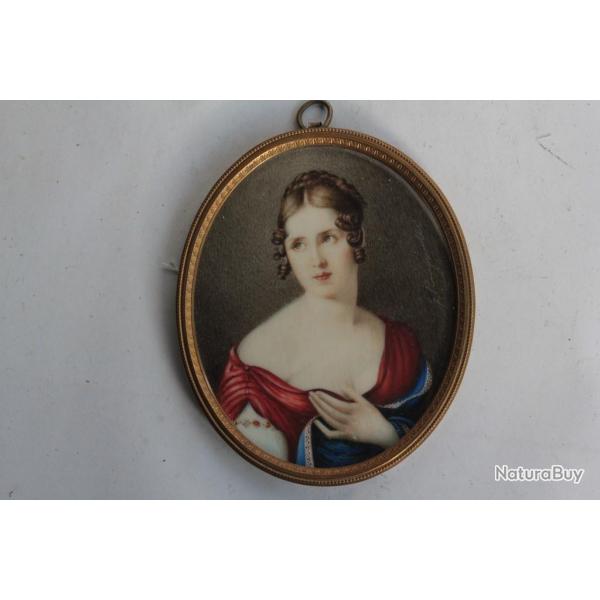 Peinture miniature Pauline Bonaparte d'aprs Salomon Guillaume Counis