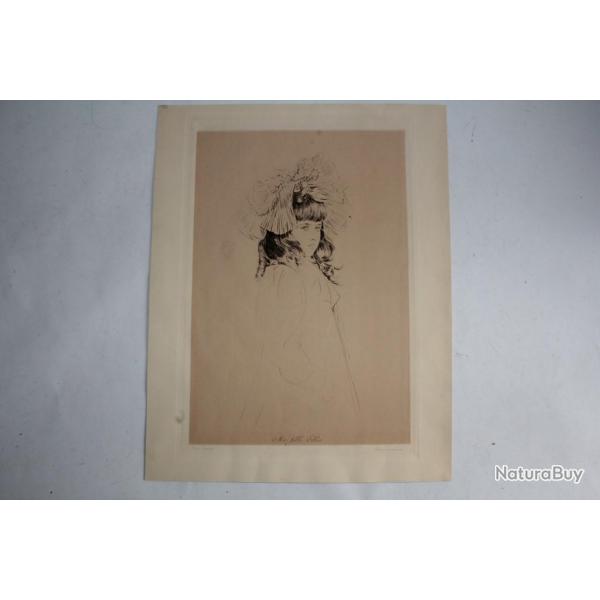 Hliogravure Paul Csar HELLEU Ma fille Ellen