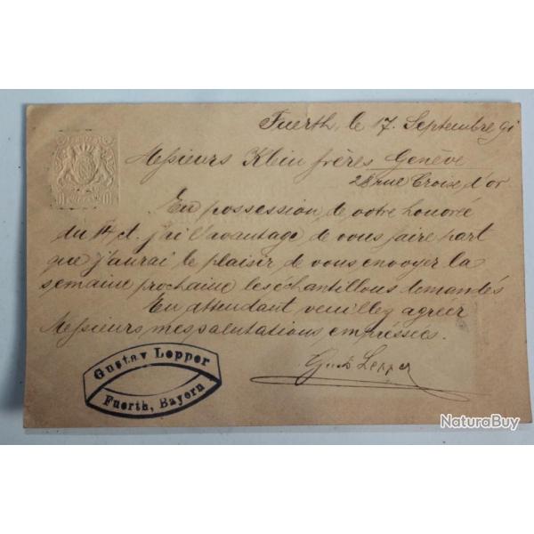 CPA entier postale Allemagne Fuerth Bayern