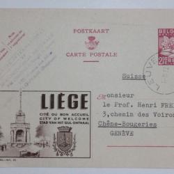 CPA Entier postale Belgique agriculture Liège 1953