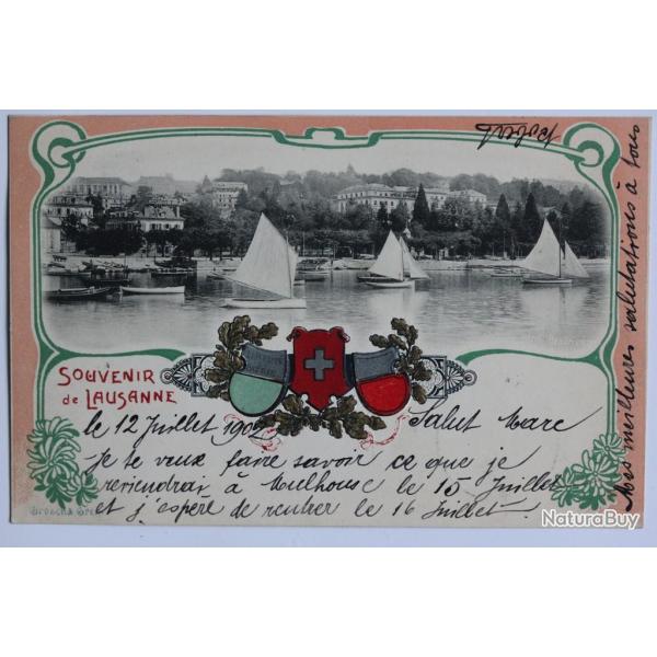 CPA Suisse gaufre Souvenir de Lausanne