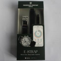 FREDERIQUE CONSTANT Bracelet connecté e-Strap cuir noir 22 mm montre