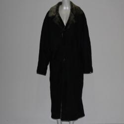 Manteau long cuir d'agneau retourné N.B. Walton Bruxelles Fourrure T50