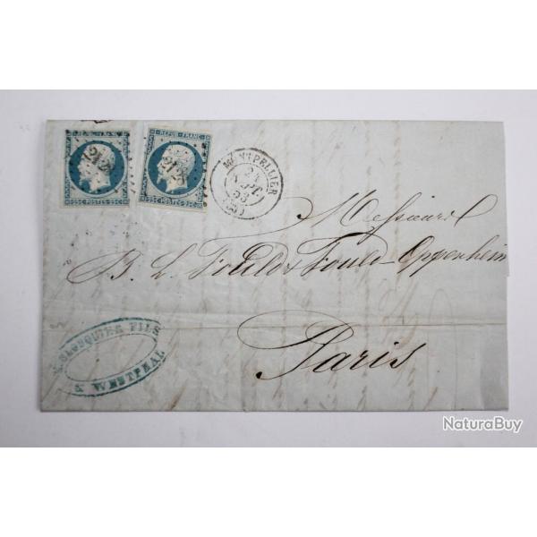 Timbre France Prsidence non dentel 20 c 1853