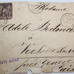 Timbre France type sage 5ème émission par voie ferroviaire 1887