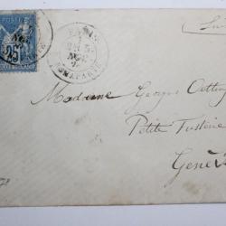 Timbre France type sage 1er édition 25 cts 1878