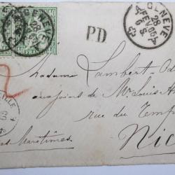 Timbres Suisse helvetie assise 40 cts 1865