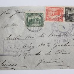 Enveloppe El Salvadorrecommander via New-York cachet ofinina 1917