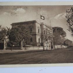 CPA bâtiment de la croix-rouge Italie cachet salsomaggiore 1924