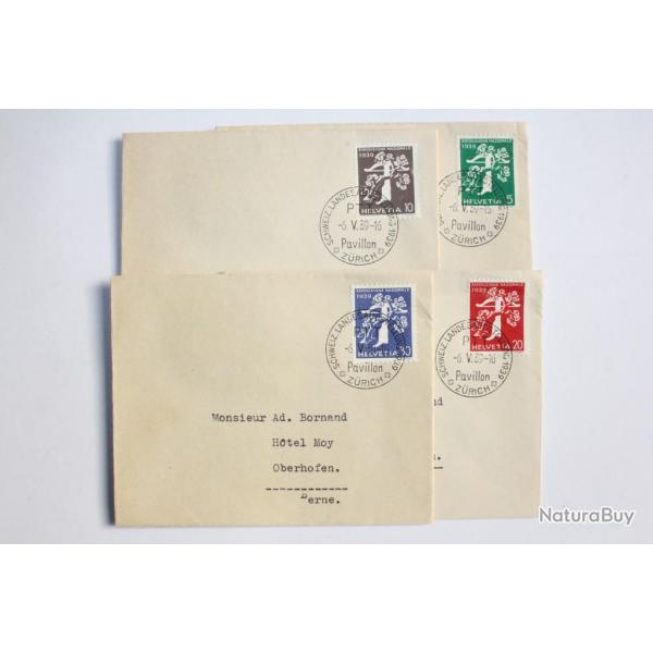 Srie exposition nationale Suisse de Zurich Italien 1939 Premier jour