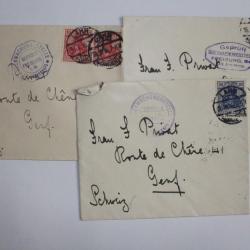 Lot enveloppes allemande avec cachet GEPRUFT FREIBURG différent 1916