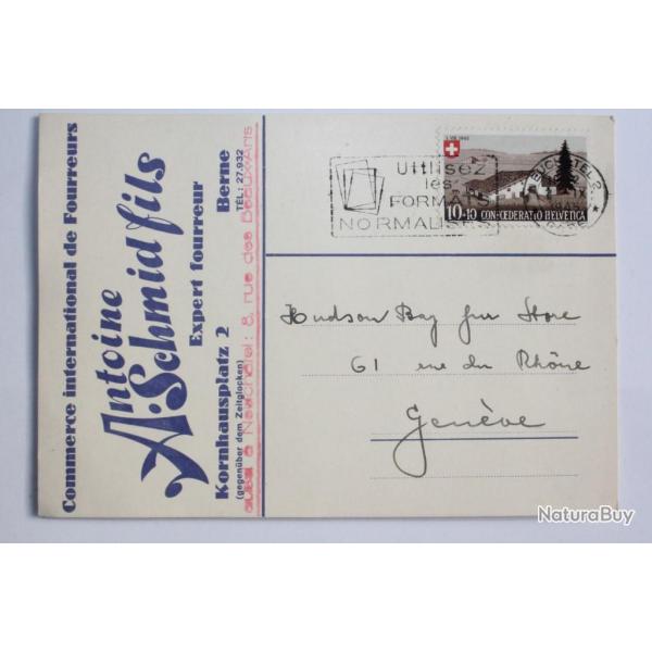 CPA Suisse publicit Antoine schmid fils 1945