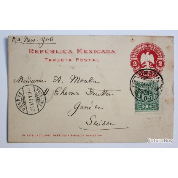 Entier postal Mexique via new york 1901