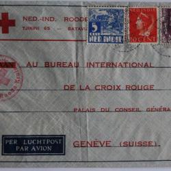 Enveloppe Croix rouge Inde orientale par avion 1941