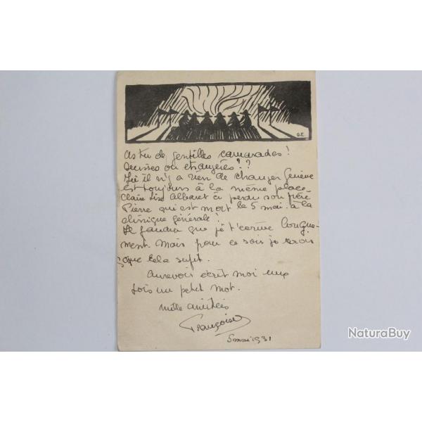 CPA Suisse illustration bois grav G.E flamme Villegiaturez 1931