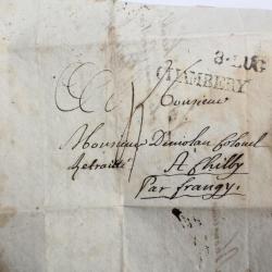 Pli marque postale de Chambery avec cachet 8.LUG 1822