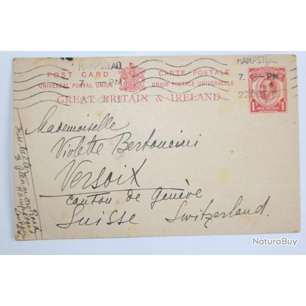 Entier postal Grande Bretagne et Irlande 1915