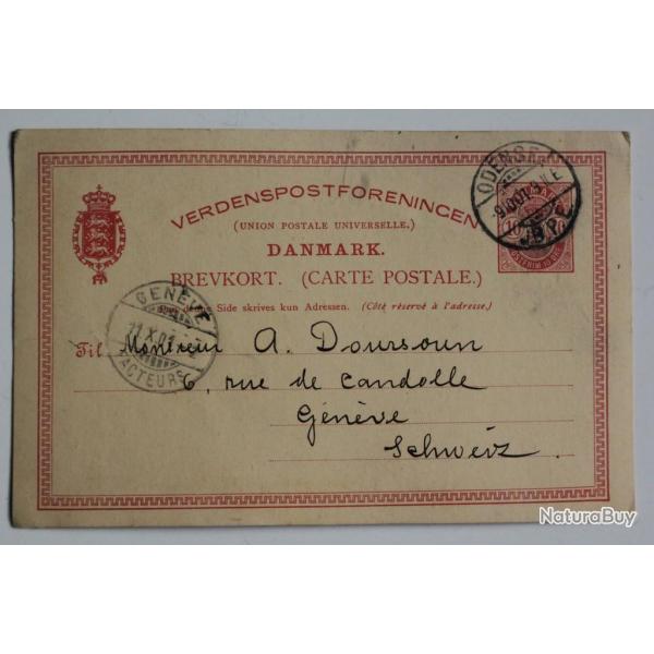 Entier postal Danemark 1901 cachet Odense