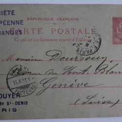 Entier postal France 1901 cachet société d'échange