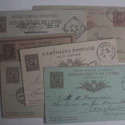 Lot 6 entiers postaux Italie 1886-1926