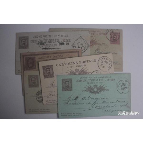 Lot 6 entiers postaux Italie 1886-1926