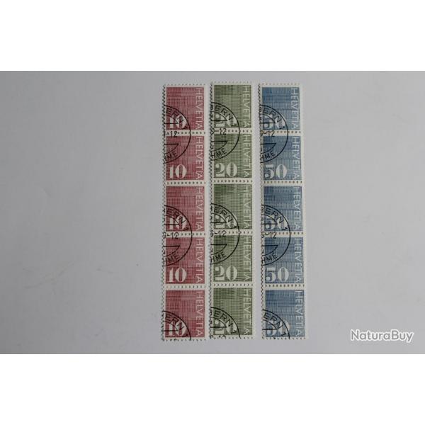Timbres Suisse blocs 4x 1970 mission type chiffre rouleau