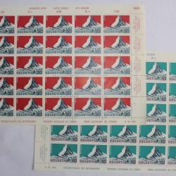 Planches timbres Émission spéciale Alpes Suisses 1965