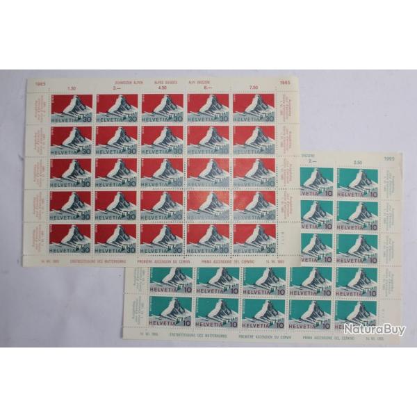 Planches timbres mission spciale Alpes Suisses 1965