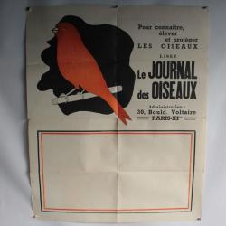 Affiche publicitaire Le journal des oiseaux Chasse