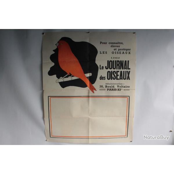 Affiche publicitaire Le journal des oiseaux Chasse