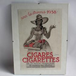 Affiche publicitaire cigarettes de la régie française 1938