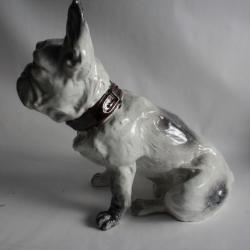 Ancien Chien Bouledogue terre cuite Bavent Normandie