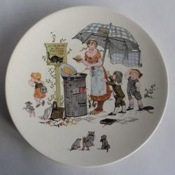 Assiette parlante Sarreguemines enfants chats Froment