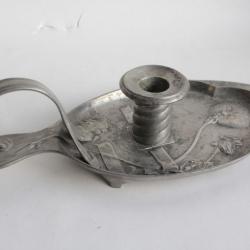 Bougeoir à main étain Kaiserzinn 4018 art nouveau