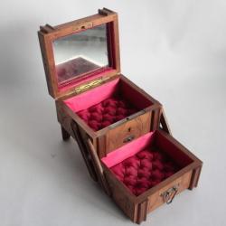 Boîte bijoux bois Art populaire Suisse Brienz Edelweiss