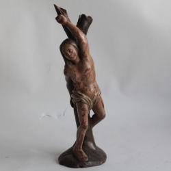 Sculpture Saint Sébastien bois polychrome Espagne XVIIIe siècle