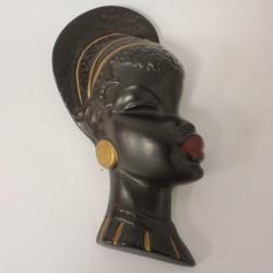 Masque murale céramique femme africaine