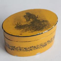 Petite boite tôle lithographie Bateaux XIXe siècle