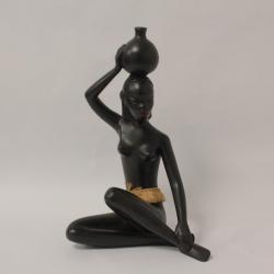Sculpture céramique femme africaine Gmundner Keramik Autriche
