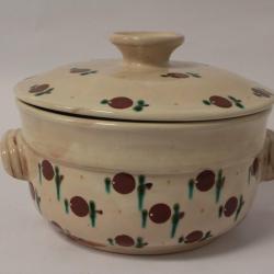 Plat couvert poterie Pommes Steiner Kiesen Suisse Art populaire