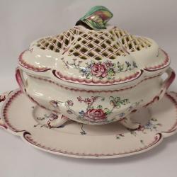 Soupière ajourée faïence Marseille Veuve Perrin