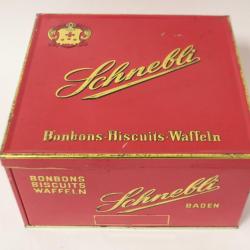 Boîte tôle lithographiée gaufrettes Waffeln Schnebli Suisse